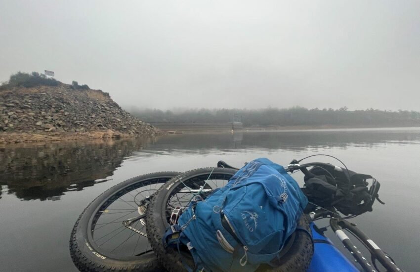 Early morning crossing Clark Dam